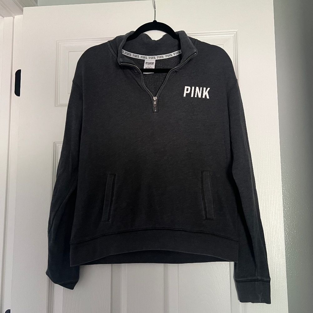 Pink Quarter Zip (Charcoal Grey)